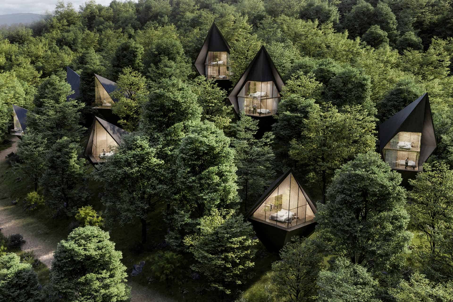 View of These Eco-Friendly, Luxury Treehouses Are Set to Open in West Virginia ...