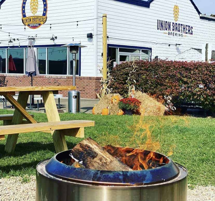 Union Brothers Brewing is one of the restaurants in Pittsburgh with outdoor fire pits. 