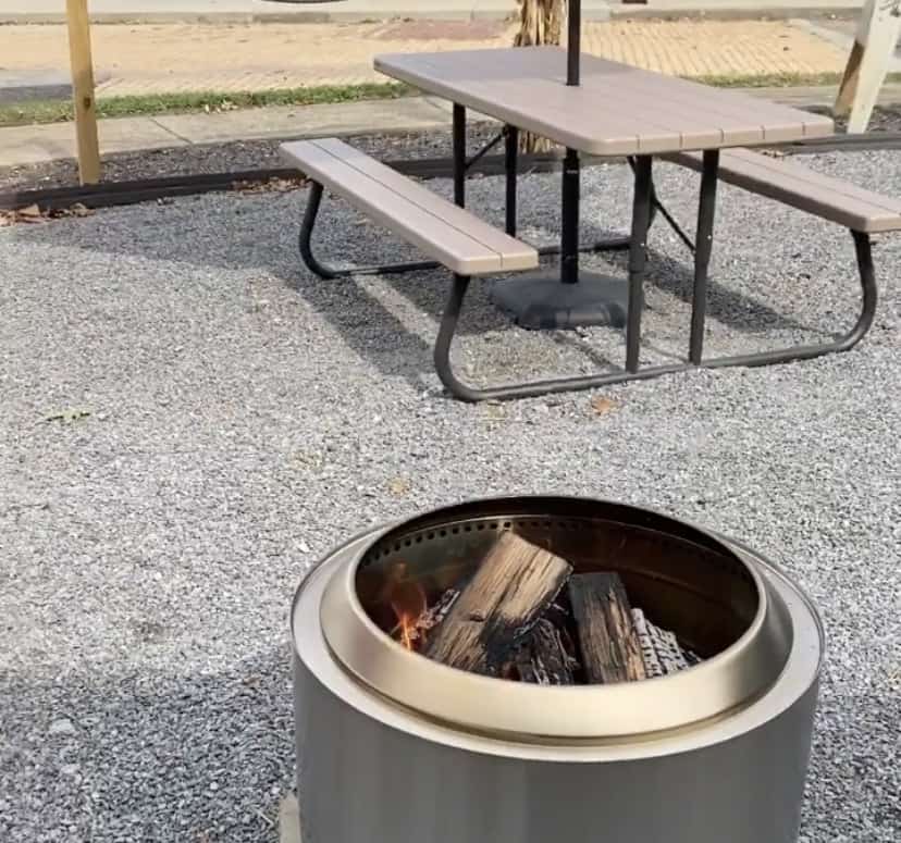 Off the Rails BBQ is one of the restaurants in Pittsburgh with outdoor fire pits. 